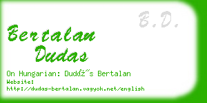 bertalan dudas business card